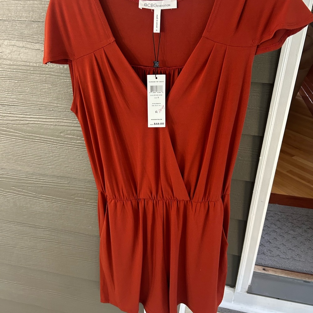 BCBGeneration Rust Red Romper NWT!!